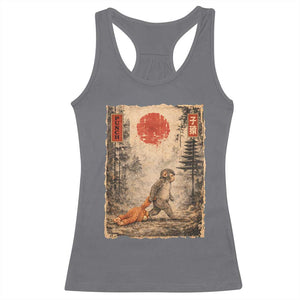 Vintage Japanese Baby Monkey Punch Racerback Tank Top Kawaii Macaque Ukiyo-e Art Funny TS10 Charcoal Print Your Wear