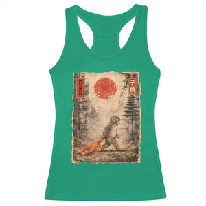 Vintage Japanese Baby Monkey Punch Racerback Tank Top Kawaii Macaque Ukiyo-e Art Funny TS10 Irish Green Print Your Wear