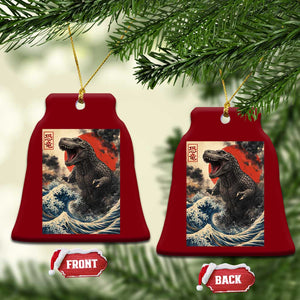 Japanese Dinosaur Ceramic Ornament Vintage Great Wave Monster Epic Giant Monster Ukiyo-e Style TS10 Print Your Wear