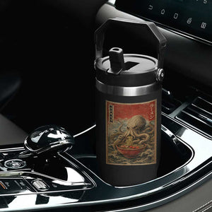 Sea Monster Eating Ramen Flip Straw Tumbler Vintage Graphic Japanese Lover Ukiyo-e Art TS10 Print Your Wear