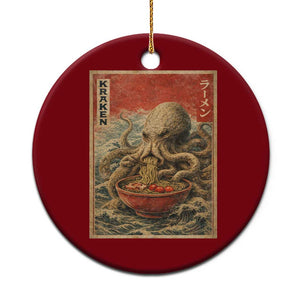 Sea Monster Eating Ramen Ceramic Ornament Vintage Graphic Japanese Lover Ukiyo-e Art TS10 1pc Red Print Your Wear