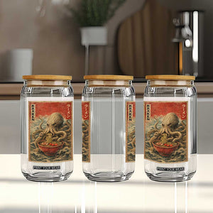Sea Monster Eating Ramen Glass Can Vintage Graphic Japanese Lover Ukiyo-e Art TS10 Print Your Wear