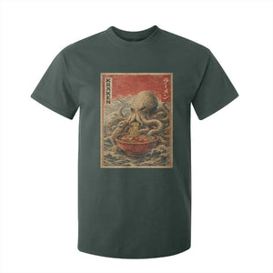 Sea Monster Eating Ramen T Shirt For Kid Vintage Graphic Japanese Lover Ukiyo-e Art TS10 Dark Forest Green Print Your Wear