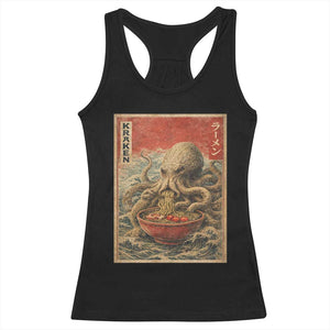 Sea Monster Eating Ramen Racerback Tank Top Vintage Graphic Japanese Lover Ukiyo-e Art TS10 Black Print Your Wear