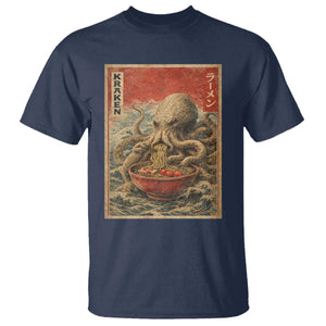 Sea Monster Eating Ramen T Shirt Vintage Graphic Japanese Lover Ukiyo-e Art TS10 Navy Print Your Wear