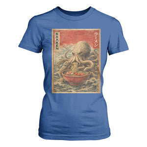 Sea Monster Eating Ramen T Shirt For Women Vintage Graphic Japanese Lover Ukiyo-e Art TS10 Royal Blue Print Your Wear