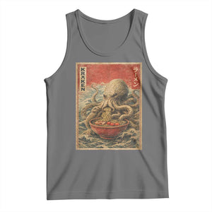 Sea Monster Eating Ramen Tank Top Vintage Graphic Japanese Lover Ukiyo-e Art TS10 Black Heather Print Your Wear