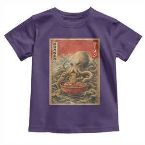 Sea Monster Eating Ramen Toddler T Shirt Vintage Graphic Japanese Lover Ukiyo-e Art TS10 Purple Print Your Wear