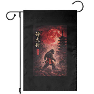 Samurai Bigfoot Garden Flag Vintage Japanese Graphic Ukiyo-e Art Sasquatch Red Moon TS10 Black Print Your Wear
