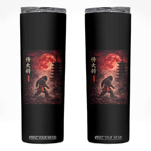Samurai Bigfoot Skinny Tumbler Vintage Japanese Graphic Ukiyo-e Art Sasquatch Red Moon TS10 Black Print Your Wear