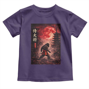 Samurai Bigfoot Toddler T Shirt Vintage Japanese Graphic Ukiyo-e Art Sasquatch Red Moon TS10 Purple Print Your Wear