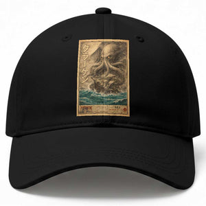Vintage Japanese Sea Monster Baseball Cap Retro Mythology Newspaper Ukiyo-e Art TS10 Print Your Wear