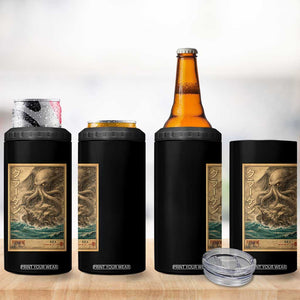Vintage Japanese Sea Monster 4 in 1 Can Cooler Tumbler Retro Mythology Newspaper Ukiyo-e Art TS10 Print Your Wear
