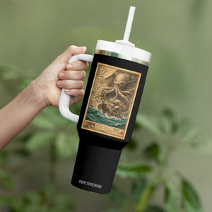 Vintage Japanese Sea Monster Tumbler With Handle Retro Mythology Newspaper Ukiyo-e Art TS10 Print Your Wear