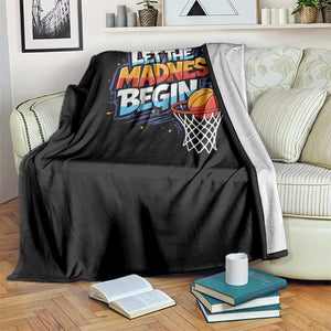 Basketball Bracket Throw Blanket Funny Let the Madness Begin Sporty Basketball Players Lovers TS10 Print Your Wear