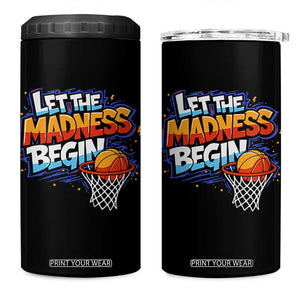 Basketball Bracket 4 in 1 Can Cooler Tumbler Funny Let the Madness Begin Sporty Basketball Players Lovers TS10 One Size: 16 oz Black Print Your Wear