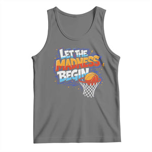 Basketball Bracket Tank Top Funny Let the Madness Begin Sporty Basketball Players Lovers TS10 Black Heather Print Your Wear