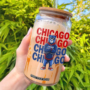 Vintage Chicago Pride Graphic Glass Can US State Sports Fan Baseball Lover TS10 Black Print Your Wear