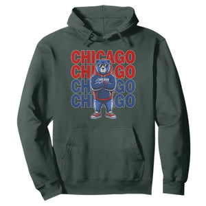 Vintage Chicago Pride Graphic Hoodie US State Sports Fan Baseball Lover TS10 Dark Forest Green Print Your Wear