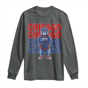 Vintage Chicago Pride Graphic Long Sleeve Shirt US State Sports Fan Baseball Lover TS10 Dark Heather Print Your Wear
