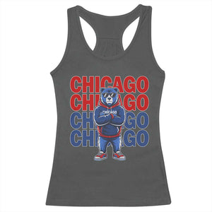 Vintage Chicago Pride Graphic Racerback Tank Top US State Sports Fan Baseball Lover TS10 Dark Heather Print Your Wear