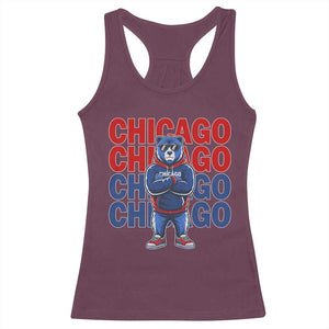 Vintage Chicago Pride Graphic Racerback Tank Top US State Sports Fan Baseball Lover TS10 Maroon Print Your Wear