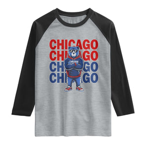 Vintage Chicago Pride Graphic Raglan Shirt US State Sports Fan Baseball Lover TS10 Heather Gray Black Print Your Wear