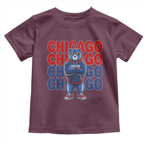 Vintage Chicago Pride Graphic Toddler T Shirt US State Sports Fan Baseball Lover TS10 Maroon Print Your Wear