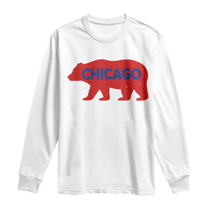 Chicago Baseball Long Sleeve Shirt Vintage Distressed Illinois City Pride Baseball Lover TS10 White Print Your Wear