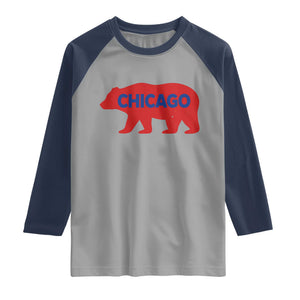 Chicago Baseball Raglan Shirt Vintage Distressed Illinois City Pride Baseball Lover TS10 Sport Gray Navy Print Your Wear