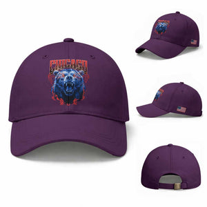 Retro Chicago Baseball Cap Vintage Cub Bootleg Graphic Baseball Fans TS10 Baseball Cap Universal Fit Purple Print Your Wear