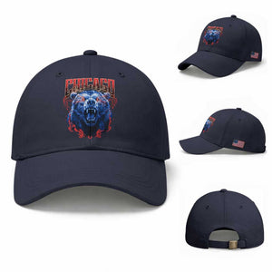Retro Chicago Baseball Cap Vintage Cub Bootleg Graphic Baseball Fans TS10 Baseball Cap Universal Fit Navy Print Your Wear