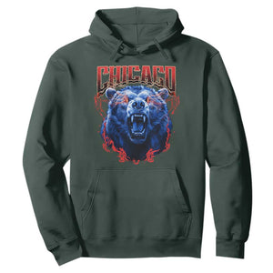 Retro Chicago Hoodie Vintage Cub Bootleg Graphic Baseball Fans TS10 Dark Forest Green Print Your Wear