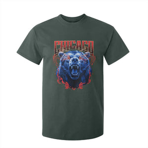 Retro Chicago T Shirt For Kid Vintage Cub Bootleg Graphic Baseball Fans TS10 Dark Forest Green Print Your Wear