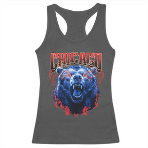 Retro Chicago Racerback Tank Top Vintage Cub Bootleg Graphic Baseball Fans TS10 Dark Heather Print Your Wear