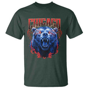 Retro Chicago T Shirt Vintage Cub Bootleg Graphic Baseball Fans TS10 Dark Forest Green Print Your Wear