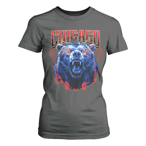 Retro Chicago T Shirt For Women Vintage Cub Bootleg Graphic Baseball Fans TS10 Dark Heather Print Your Wear