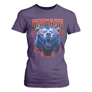Retro Chicago T Shirt For Women Vintage Cub Bootleg Graphic Baseball Fans TS10 Purple Print Your Wear