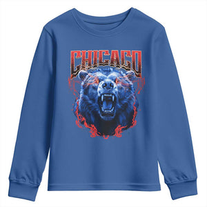 Retro Chicago Youth Sweatshirt Vintage Cub Bootleg Graphic Baseball Fans TS10 Royal Blue Print Your Wear