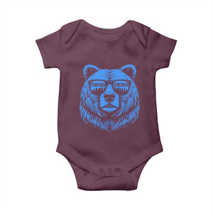 Vintage Chicago Baby Onesie Cub With Sunglasses Baseball Fans TS10 Maroon Print Your Wear