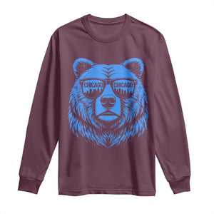 Vintage Chicago Long Sleeve Shirt Cub With Sunglasses Baseball Fans TS10 Maroon Print Your Wear