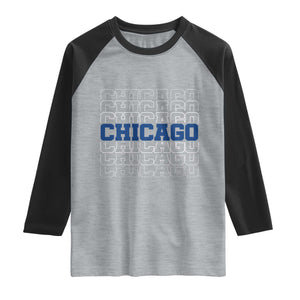 Vintage Chicago Graphic Raglan Shirt State Pride Baseball Lover TS10 Heather Gray Black Print Your Wear