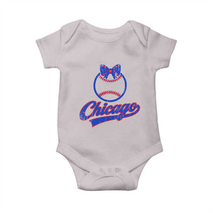 Chicago Coquette Bow Baby Onesie Cute Girls Kids Women Baseball Fans TS10 Ice Gray Print Your Wear