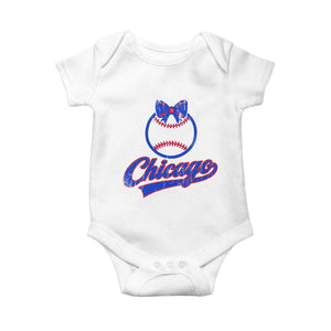 Chicago Coquette Bow Baby Onesie Cute Girls Kids Women Baseball Fans TS10 White Print Your Wear