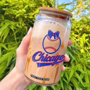 Chicago Coquette Bow Glass Can Cute Girls Kids Women Baseball Fans TS10 White Print Your Wear