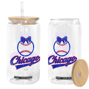 Chicago Coquette Bow Glass Can Cute Girls Kids Women Baseball Fans TS10 Print Your Wear