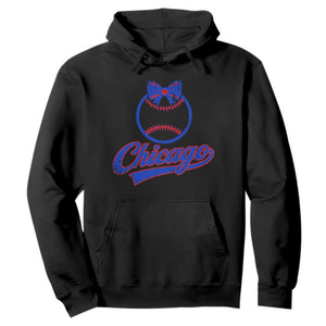Chicago Coquette Bow Hoodie Cute Girls Kids Women Baseball Fans TS10 Black Print Your Wear