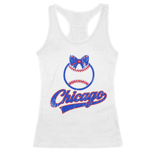 Chicago Coquette Bow Racerback Tank Top Cute Girls Kids Women Baseball Fans TS10 White Print Your Wear