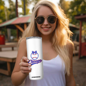 Chicago Coquette Bow Skinny Tumbler Cute Girls Kids Women Baseball Fans TS10 Print Your Wear