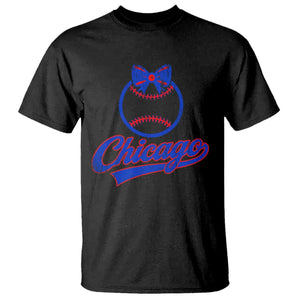 Chicago Coquette Bow T Shirt Cute Girls Kids Women Baseball Fans TS10 Black Print Your Wear